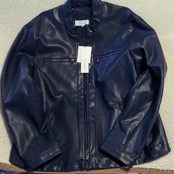 Black Calvin Klein leather Jacket - Picture 1 of 3